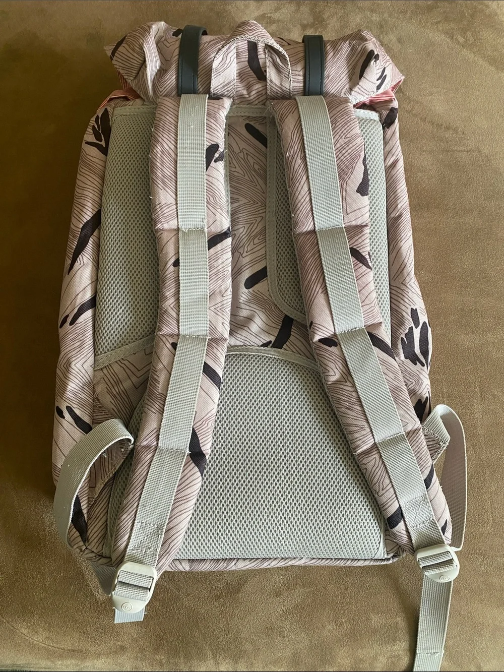 Herschel Supply Company Brown Patterned Heritage Backpack with Black Straps